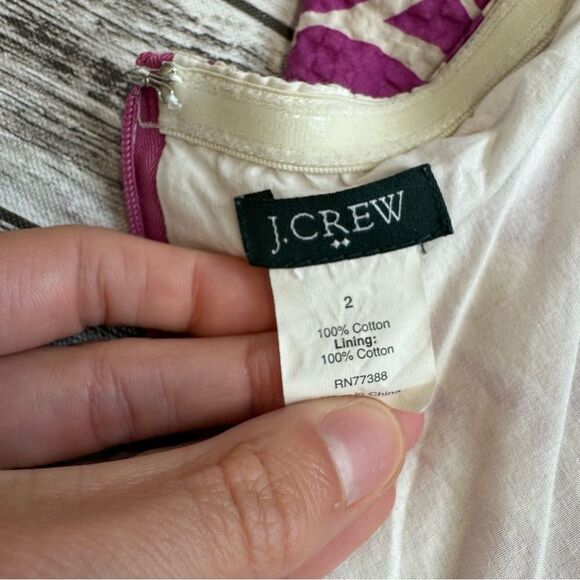 J. Crew Factory Women Strapless Tube Top Floral A Line Summer Dress 2 Pink White - Picture 10 of 15